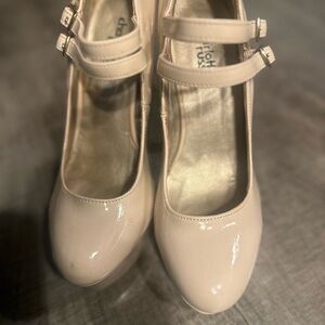 Charlotte Russe new without box nude platform heels with double straps